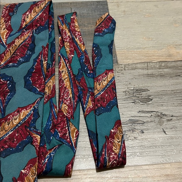 CHRISTIAN DIOR MENS TIE Green Blue BROWN, RED 3.75 X 57 Career Office Business - Picture 6 of 9